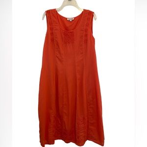 Serengeti Sheath dress.  Peach in color. 100% cotton. With liner.